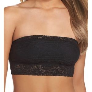 Free People Black Bandeau Scallop Lace Bralette